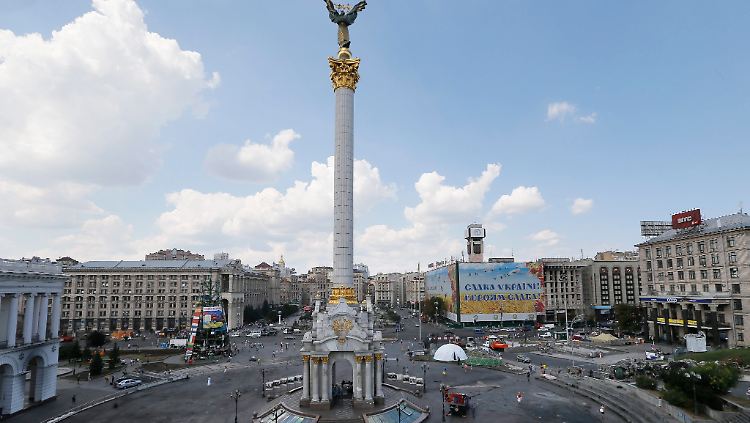 Ein leidgeprüftes Land: Der Kiewer Maidan - Epizentrum der proeuropäischen Protestbewegung - im August 2014.