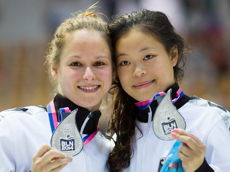 Maria Kurjo und My Phan wurden im Synchronschwimmen strenggenommen Vorletzter. Trotzdem gab es Silber.