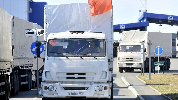Die Lastwagen des Hilfskonvois sind zurück in Russland.