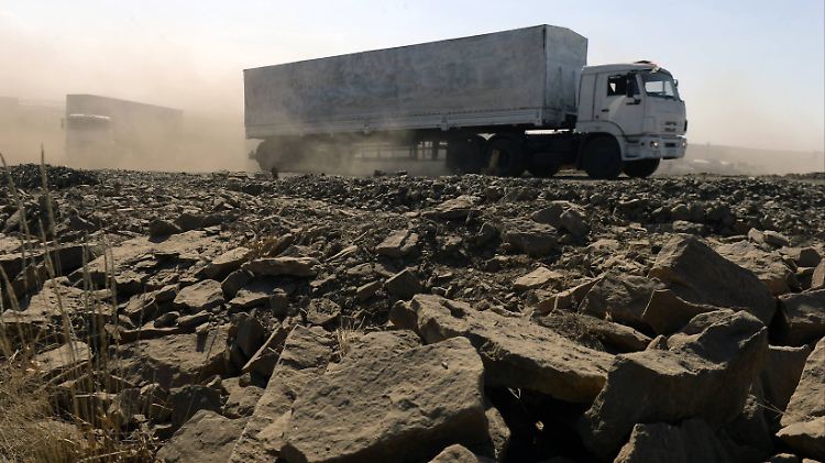 Die Lkw waren am Samstag wieder nach Russland zurückgekehrt.