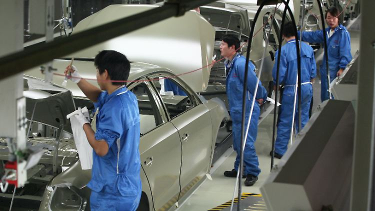 Karosserielackierung im VW-Werk in Nanjing.