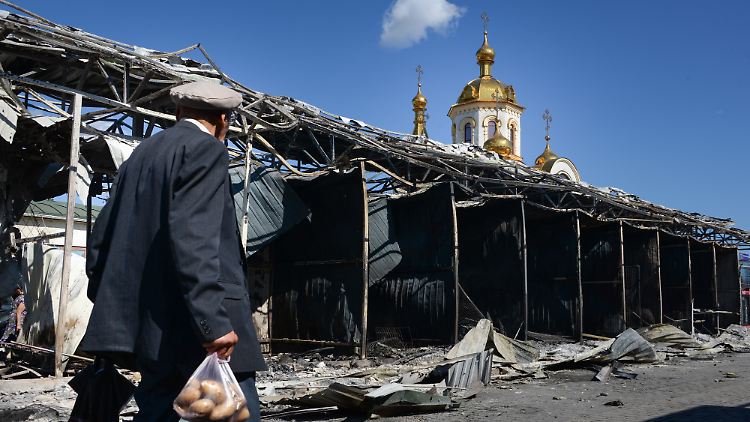 Ruinen in Donezk. Der Krieg im Osten der Ukraine hat seit April 2600 Menschen das Leben gekostet.