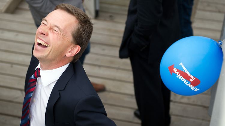 Völlig begeistert über das Wahlergebnis in Sachsen: AfD-Chef Bernd Lucke.