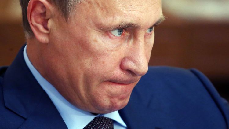 Wladimir Putin, drohend.
