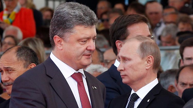 Übers Gas müssen sich die beiden ersteinmal nicht mehr streiten: Poroschenko und Putin.