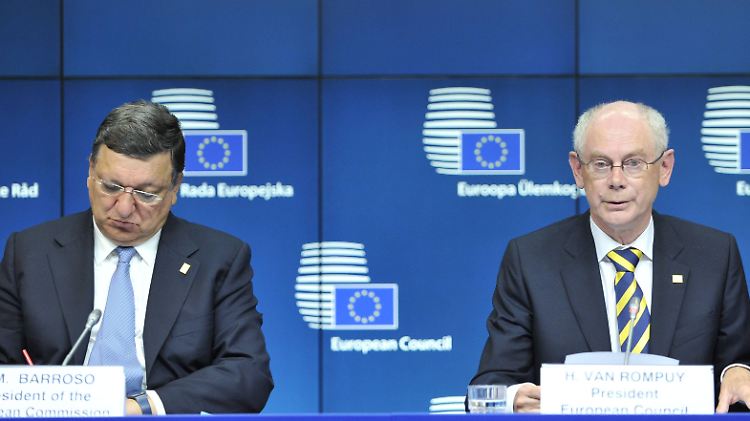 Herman Van Rompuy and Jose Manuel Barroso hoffen auf einen Kurswechsel Russlands.
