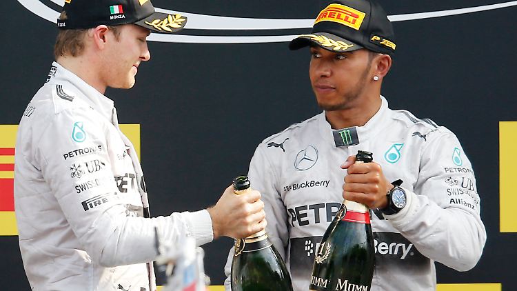 Nicht die besten Freunde: Nach der Reifenschlitz-Affäre von Spa hatte sich das Klima zwischen Rosberg und Hamilton weiter aufgeheizt.