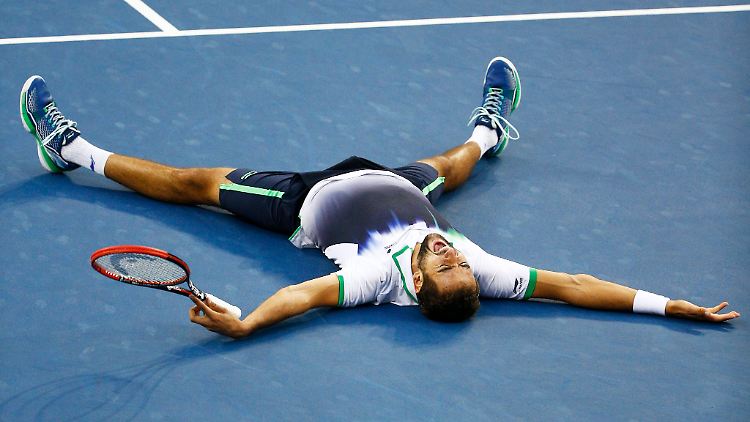 Da legt's dich nieder: Marin Cilic gewinnt als erst zweiter Kroate ein Grand Slam Turnier.