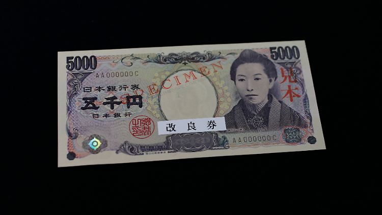 Seit ein paar Monaten im Umlauf: der neue 5000-Yen-Schein.