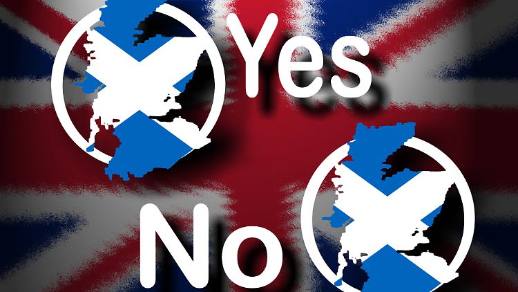 Im Straßenbild dominiert eindeutig die "Yes"-Kampagne, doch aktuell gibt es keine Mehrheit für eine Trennung von England.