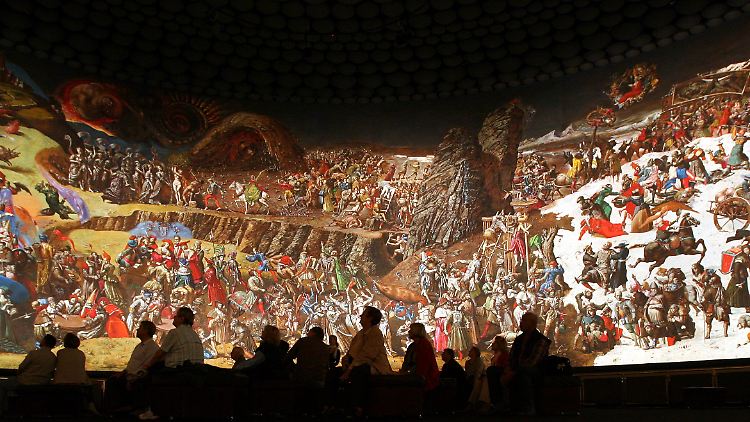 Das 14 mal 123 Meter große Gemälde zeigt ein Panorama der Bauernaufstände im Jahr 1525. 