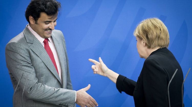 Emir und Kanzlerin unter sich.