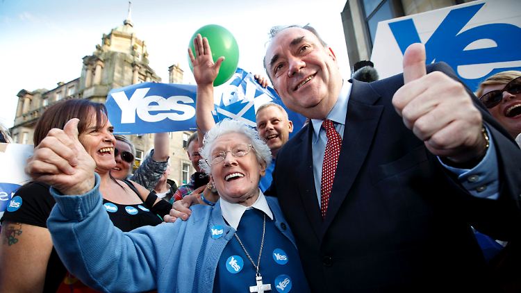 Der "Erste Minister" Schottlands, Alex Salmond wirbt für die Unabhängigkeit seines Landes.