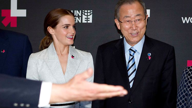 Schon jetzt ein "Held der Gleichberechtigung": Watson mit UN-Generalsekretär Ban Ki Moon.
