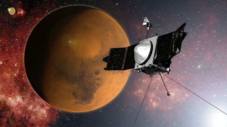 Nasa-Sonde "Maven" umkreist den Mars. Sie sammelt Daten zum Klima des Roten Planeten.