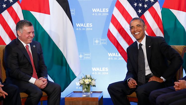 König Abdullah II. und Obama am Rande des Nato-Gipfels in Wales Anfang September. Jetzt ging der jordanische Monarch hart mit den USA ins Gericht.
