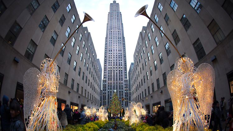 Das Rockefeller-Center in New York zur Weihnachts-Zeit.