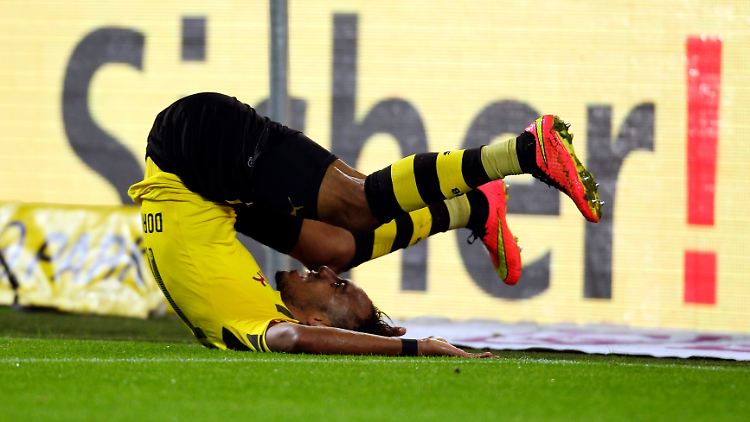 Umgefallen, aber wieder aufgestanden: BVB-Stürmer Pierre-Emerick Aubameyang. 