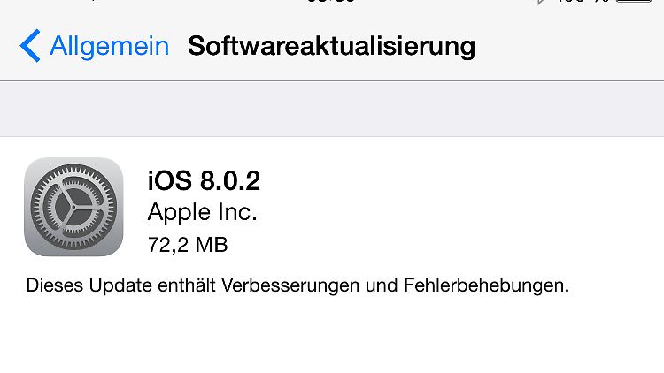 iOS 8.0.2 scheint keine Probleme zu bereiten.