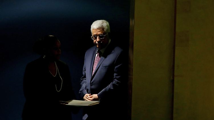 Abbas kurz vor seiner Rede vor der UN-Generalversammlung.