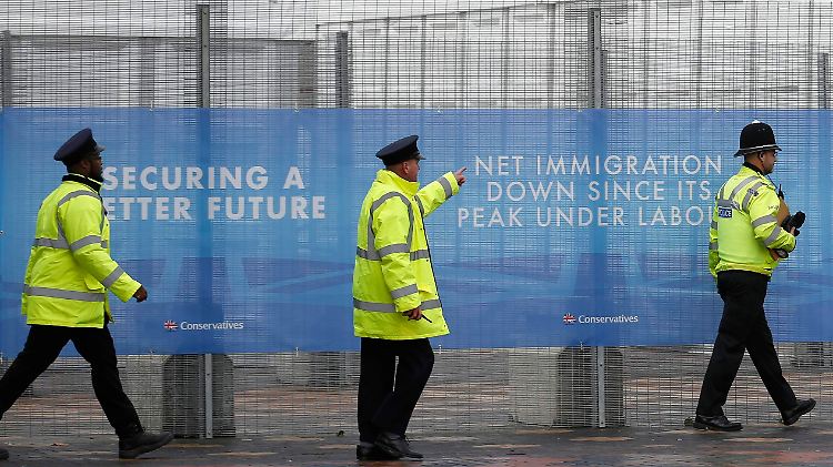 Für die Sicherheit ist auf dem Tory-Parteitag in Birmingham gesorgt.