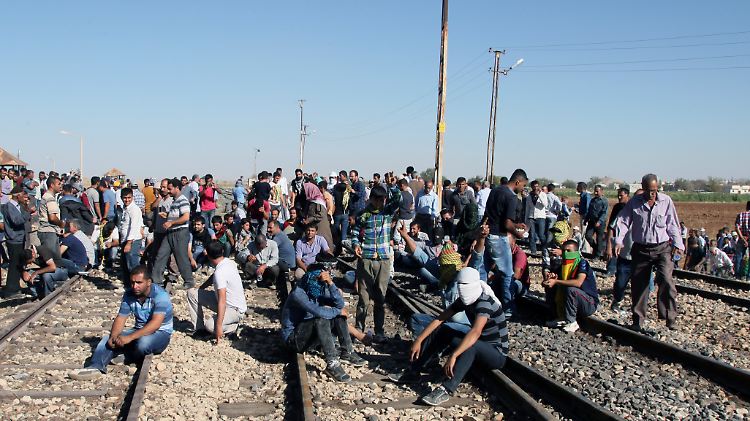 Kurdische Männer sind in den vergangenen Tagen von der Türkei aus nach Kobani auf syrischer Seite zurückgekehrt. Jetzt kämpfen sie gegen den vorrückenden IS.