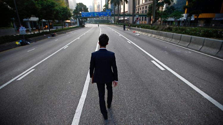 Normalerweise herrscht im Hongkonger Finanzdistrikt viel Trubel - die Proteste haben das Viertel jedoch lahmgelegt.