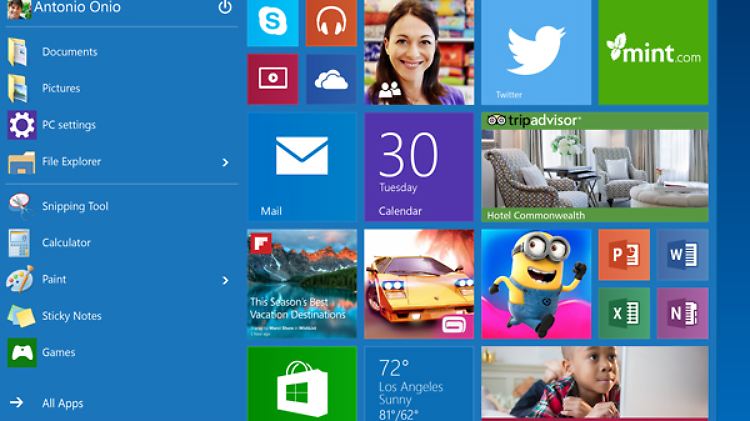 Mit Windows 10 kehrt das Startmenü mit einer neuen App-Abteilung zurück.
