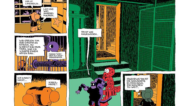 Marko Turunen liefert im "Comic Atlas" einen so bunten wie absurden Beitrag ab.