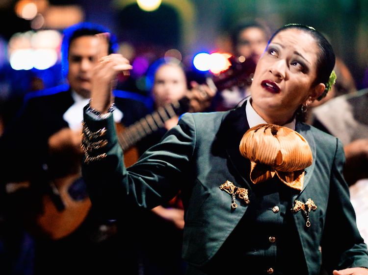 Maria del Carmen, weibliche Mariachi, sagt selbstbewusst: "ich bin die Beste vom Platz".