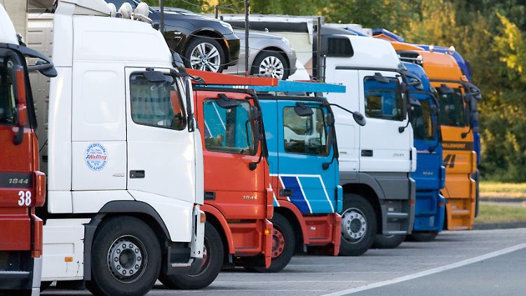 In Reih und Glied: Oft können sich Lkw-Fahrer nur gegenseitig helfen und bewachen.