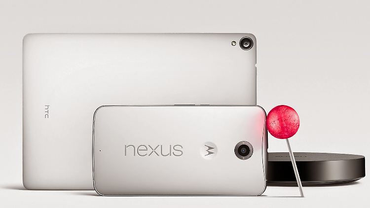 Lollipop an Bord: das Nexus 9, das Nexus 6 und der Nexus Player.