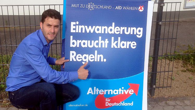 Aslan Basibüyük, Enkel eine türkischen Einwanderers und AfD-Mitglied, fordert eine Zuwanderungsdebatte in der AfD.