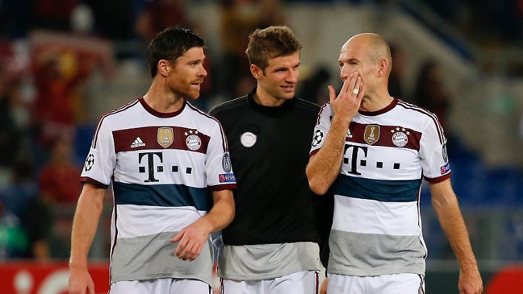 Haben den AS Rom zerlegt: Alonso, Müller und Robben (v.l.n.r.).