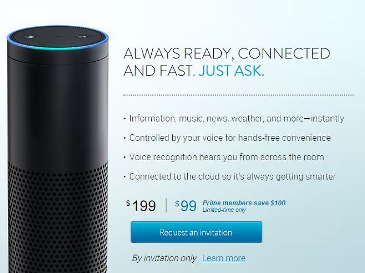 Nur mit Einladung: Amazon will die schwarze Röhre mit Ohren nicht an jeden Kunden verkaufen.