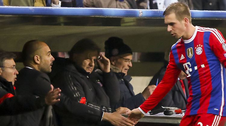 Liga first: Josep Guardiola und Philipp Lahm.