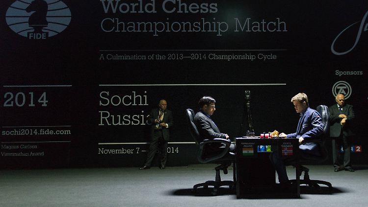 Das Duell zwischen Anand und Carlsen steht nun remis (hier die zweite Partie vom Sonntag).