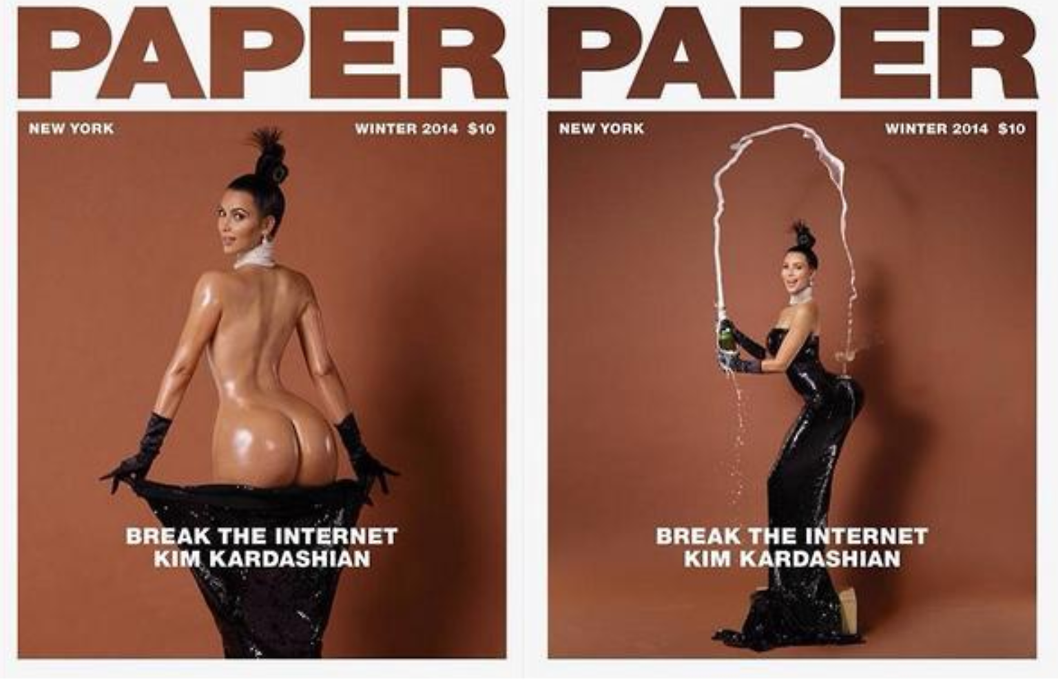 Kim Kardashian ziert das Cover der Winterausgabe des US-Magazins "Paper". Selbst ernanntes Ziel war es, das Internet zusammenbrechen zu lassen. Und wer wäre dafür besser geeignet als das US-amerikanische Reality-TV-Starlet. 