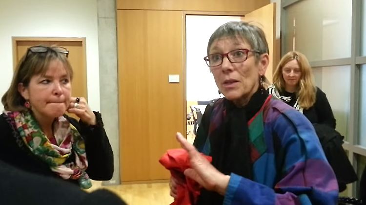 Die Linken-Abgeordneten Heike Hänsel und Annette Groth, gefilmt vom Israel-Kritiker Martin Lejeune.