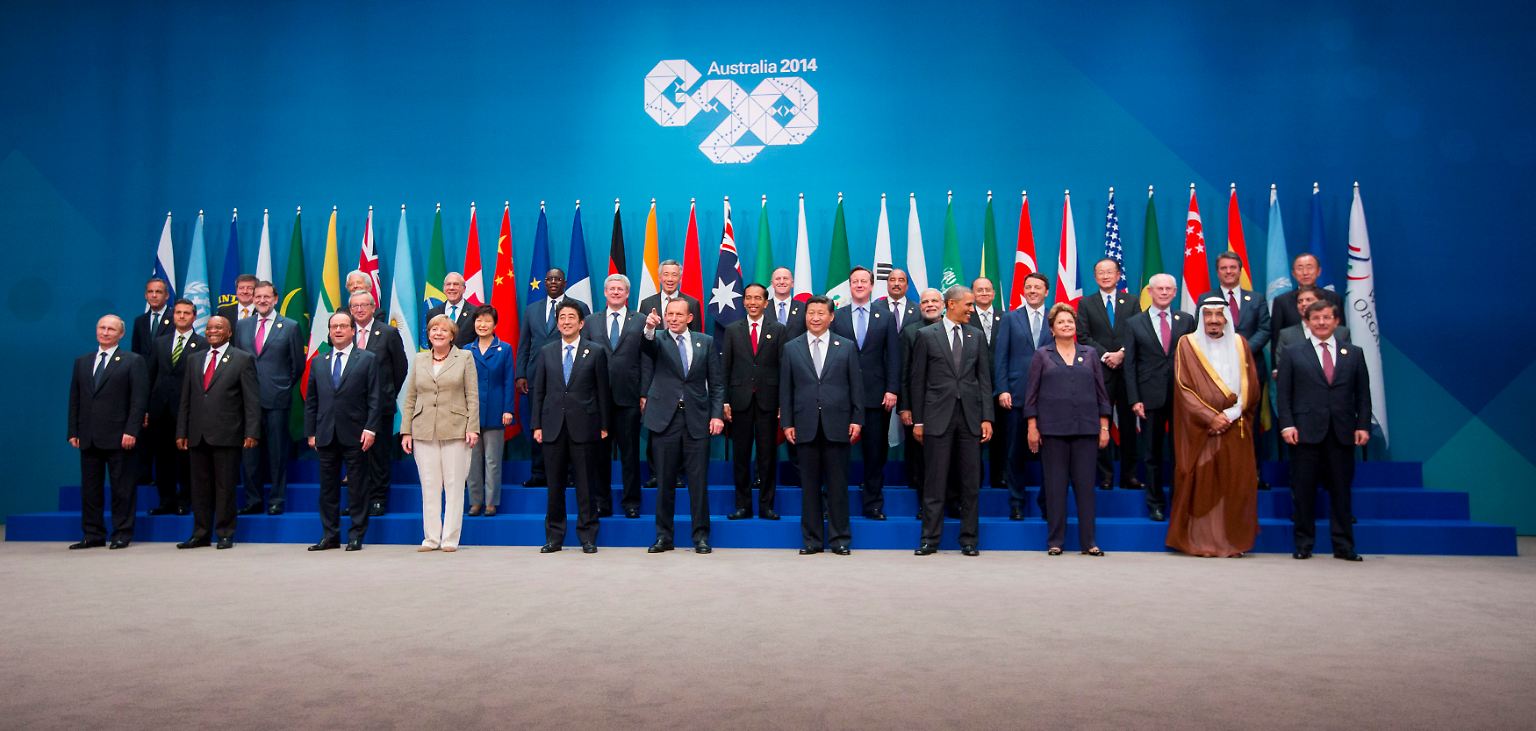 Das obligatorische Gruppenfoto gehört zu jedem politischen Gipfel dazu. Beim G20-Treffen in Brisbane gab es aber noch einen viel schöneren Fototermin ... 