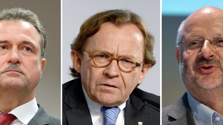 Verhandeln für GDL, Bahn, EVG (v.l.): Claus Weselsky, Ulrich Weber, Alexander Kirchner.