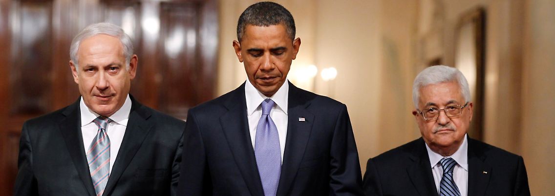 Drei Partner für den Frieden? Israels Premier Netanjahu, Präsident Obama und Palästinenser-Präsident Abbas (von links).