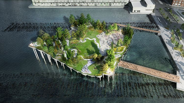 11.000 Quadratkilometer groß soll die Insel im Hudson River werden.