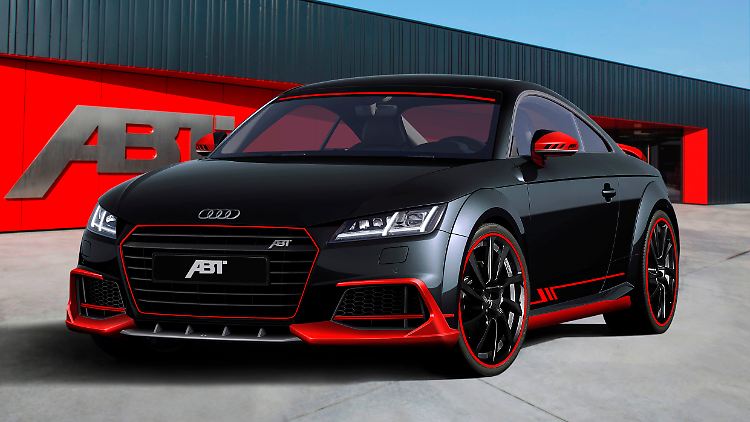 Schwarz-rot mit bösem Blick. So die Interpretation des Audi TT bei Abt.