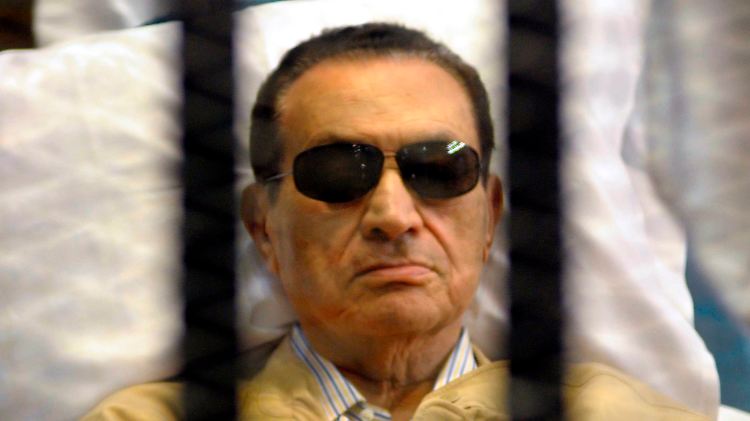Mubarak während des Prozesses im Jahr 2012.