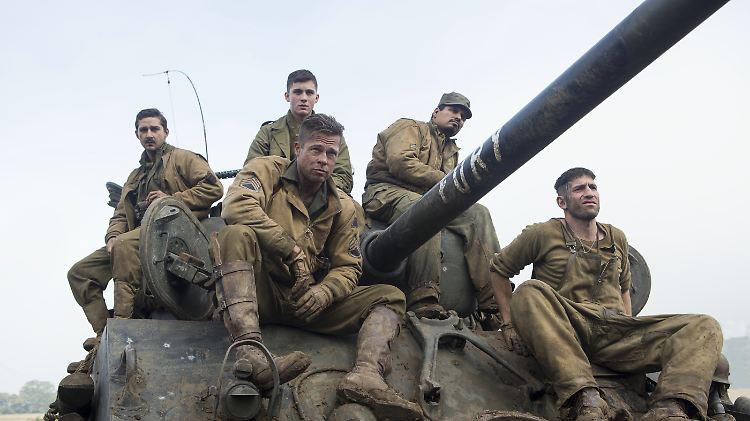 "Herz aus Stahl" mit Brad Pitt (M.) ist einer der geleakten Filme.
