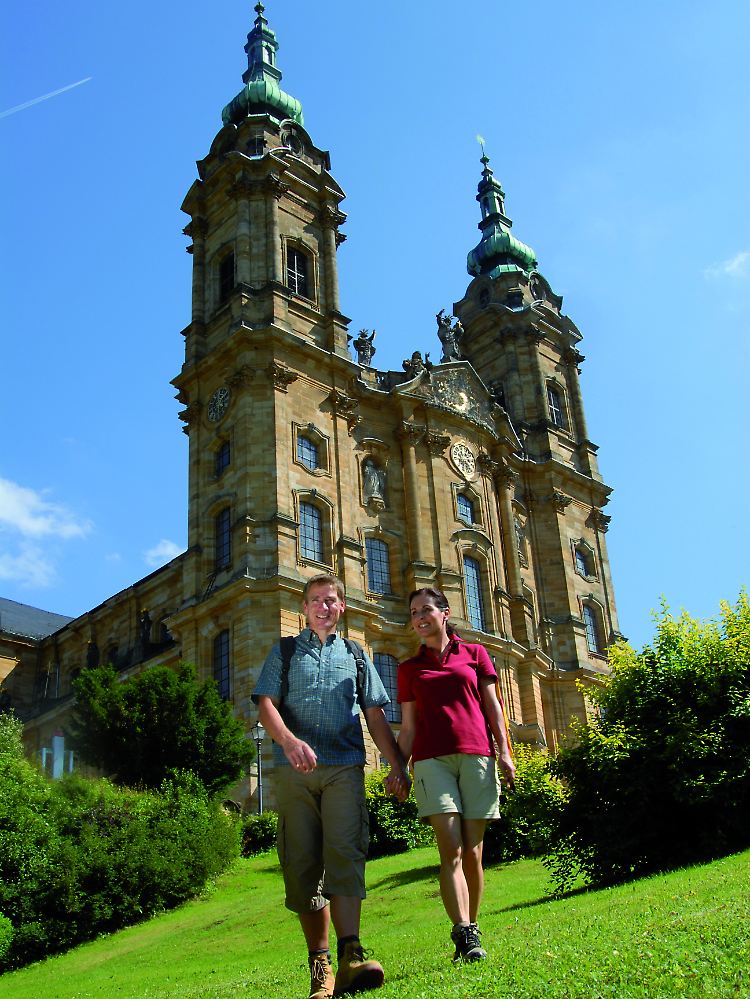 Nicht nur bei Wanderern ein beliebtes Ziel: Die Basilika Vierzehnheiligen ist auch ein Wallfahrtsort.