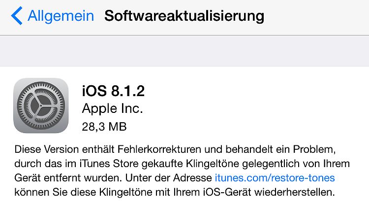 Apple löst das Rätsel der verschwundenen Klingeltöne.