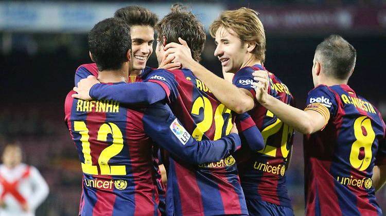 Schützenfest: Den Spielern des FC Barcelona scheint's gefallen zu haben.