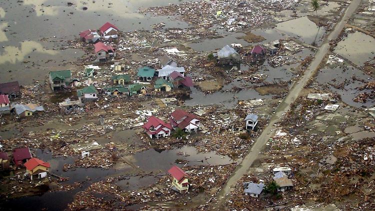 Der Tsunami richtete unvorstellbare Schäden entlang der betroffenen Küstenlinien an.